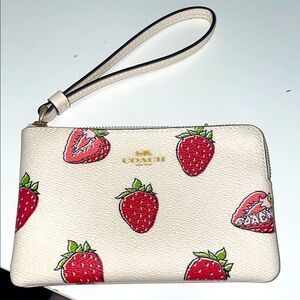 Brand New Coach Strawberry Print Wristlet🔥
